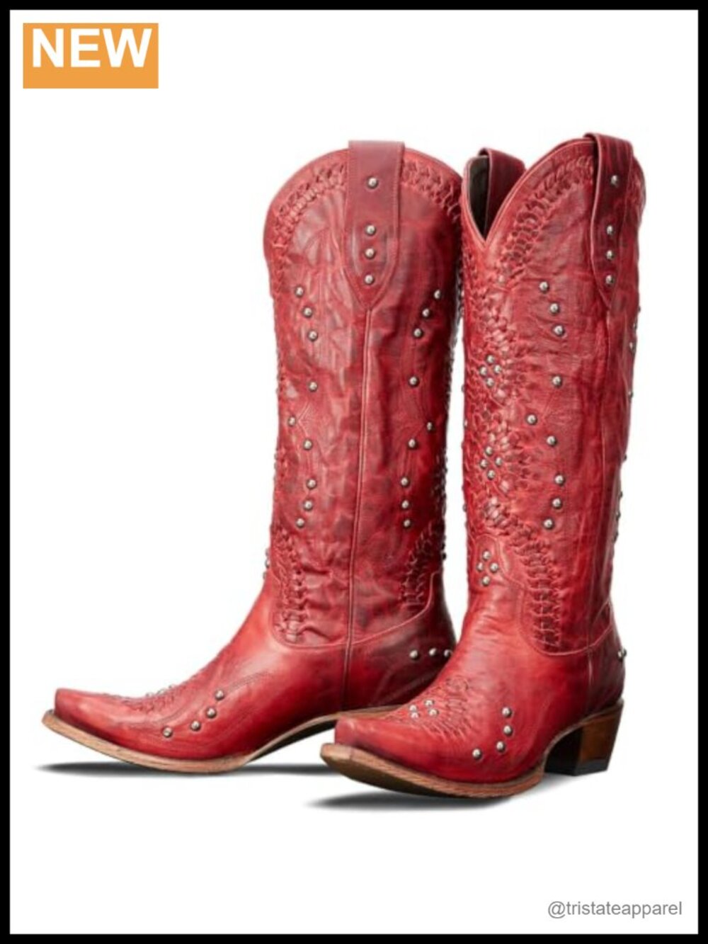 Women's Faux Leather Knee-High Cowboy Boots Western Embroidered Chunky Heel